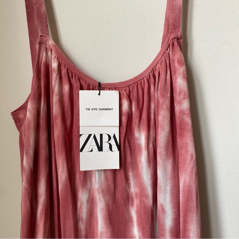 NWT Zara Pink Tie-Dye Maxi Dress size L - Picture 2 of 7